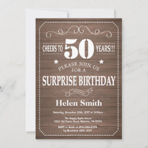 Rustic Surprise 50e anniversaire Invitation