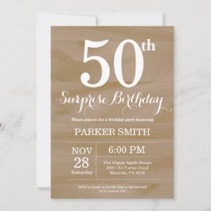 Rustic Surprise 50th Birthday Invitation