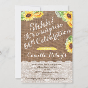 Rustic Surprise 60e Anniversaire Cartes de fête, f