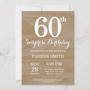 Rustic Surprise 60e anniversaire Invitation