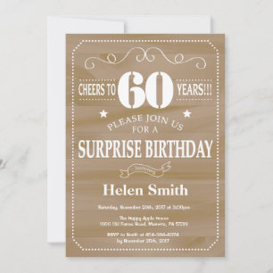 Rustic Surprise 60th Birthday Invitation