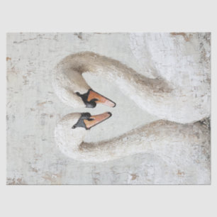 Rustic Swan Oil Painting Decoupage Tissue Paper