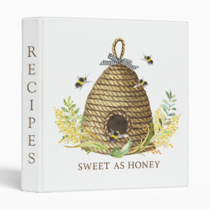 Rustic Sweet As Honey Bee Hive Recipe Binder