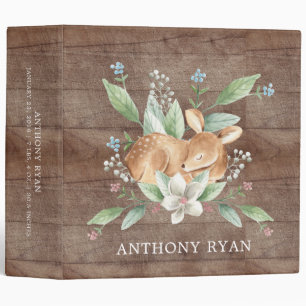Rustic Sweet Deer Boys Baby Photo Album Binder
