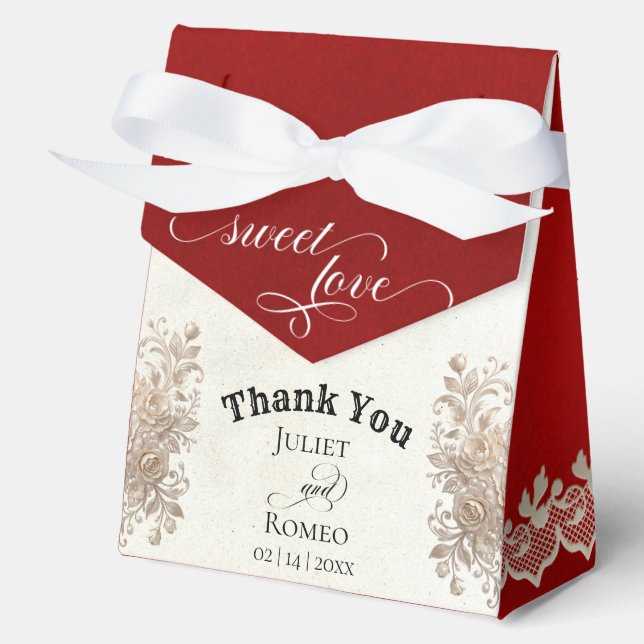 Rustic Sweet Love - Red Favor Box (Front)