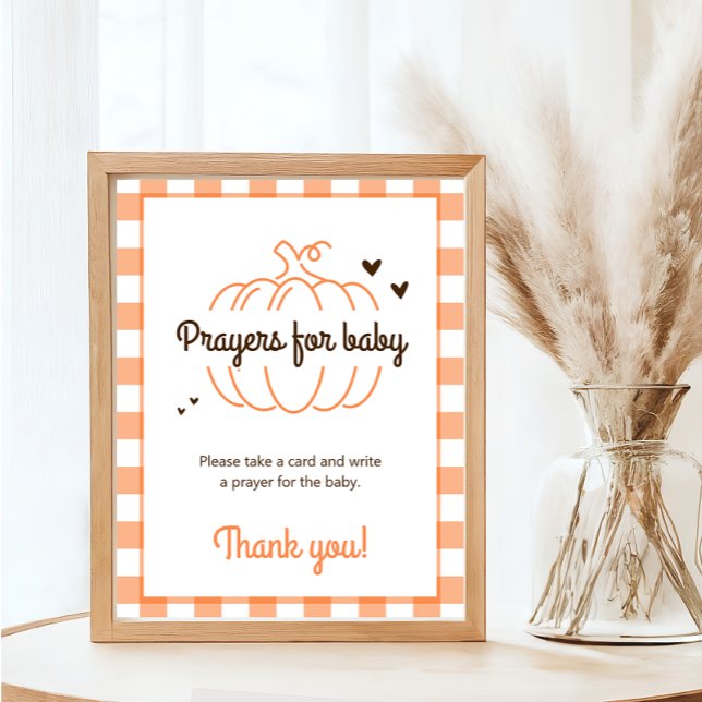 Rustic Sweet Pumpkin Baby Shower Prayers For Baby Poster (Creator Uploaded)