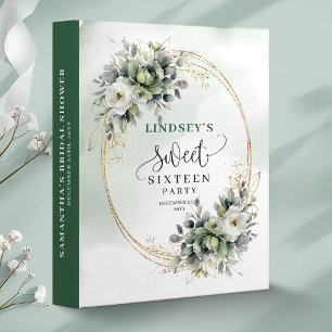 Rustic Sweet Sixteen Sage Green Foliage Memory Binder