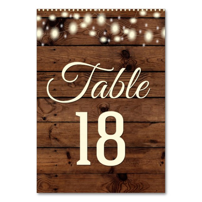 Rustic Table Number, Number 18, EIGHTEEN (Front)