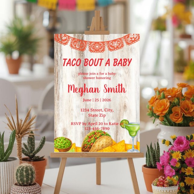 Rustic Taco ‘Bout a Baby Shower Invitation (Creator Uploaded)