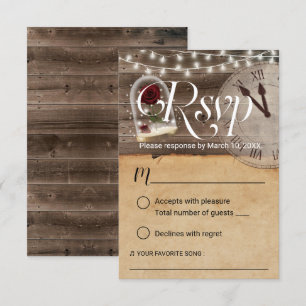 Rustic Tale as Old as Time Fairytale Wedding RSVP Card