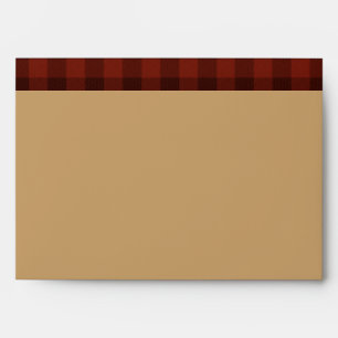 Rustic Tan, Red Black Plaid Envelope for 5x7 Sizes