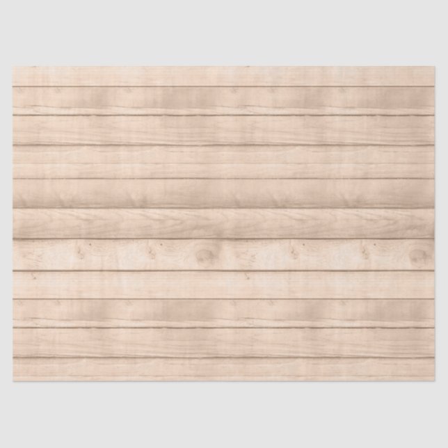 Rustic Tan Wood Decoupage Tissue Paper (Front)
