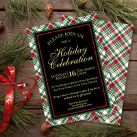 Rustic Tartan or Plaid Christmas or Holiday Party