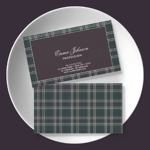 Rustic Tartan Plaid Business Card