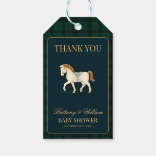 Rustic Tartan Plaid Horse Baby Shower  Gift Tags