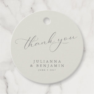 Rustic Taupe Floral Boho Wedding Custom Thank You Favour Tags