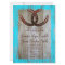 Rustic Teal Barn Wood Horseshoe Wedding Invitation