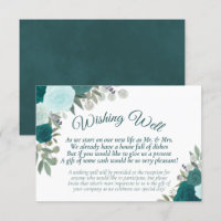 Rustic Teal Boho Floral Wedding Wishing Well