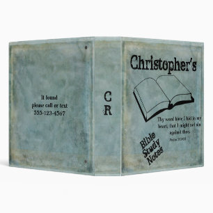 Rustic Teal Customizable Bible Study Binder