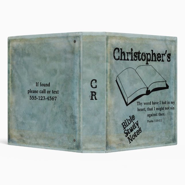 Rustic Teal Customizable Bible Study Binder (Background)