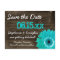 Rustic Teal Daisy Wood Save The Date Postcards