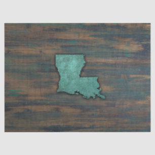 Rustic Teal Louisiana Shape Tissue Paper