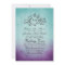 Rustic Teal Purple Bohemian Wedding Invitation