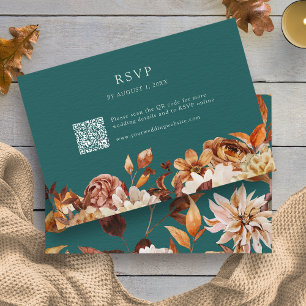 Rustic Teal  RSVP Card