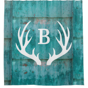 Rustic Teal Rusted Metal Sheets & White Antlers