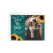 Rustic Teal Sunflower Wedding Photo Save The Date