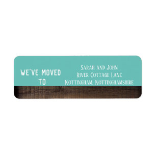 Rustic Teal We’ve Moved New Home Address Label