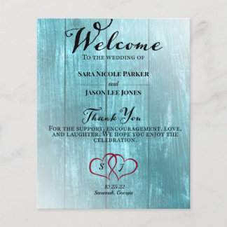 Rustic Teal Wedding Program