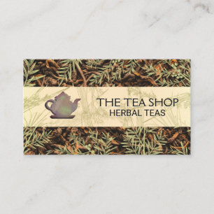Rustic Teapot   Leaf   Dried Tea Leaves Business Card