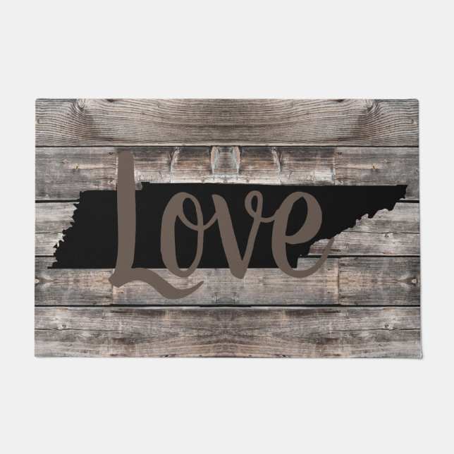 rustic TENNESSEE LOVE in script | Floor Mat (Front)