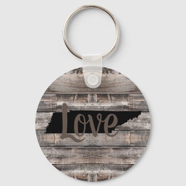 rustic TENNESSEE LOVE in script Keychain (Front)