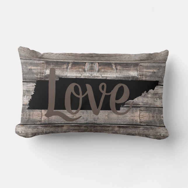 rustic TENNESSEE LOVE in script | Lumbar Pillow (Front)