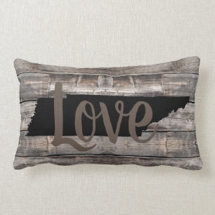 rustic TENNESSEE LOVE in script   Lumbar Pillow