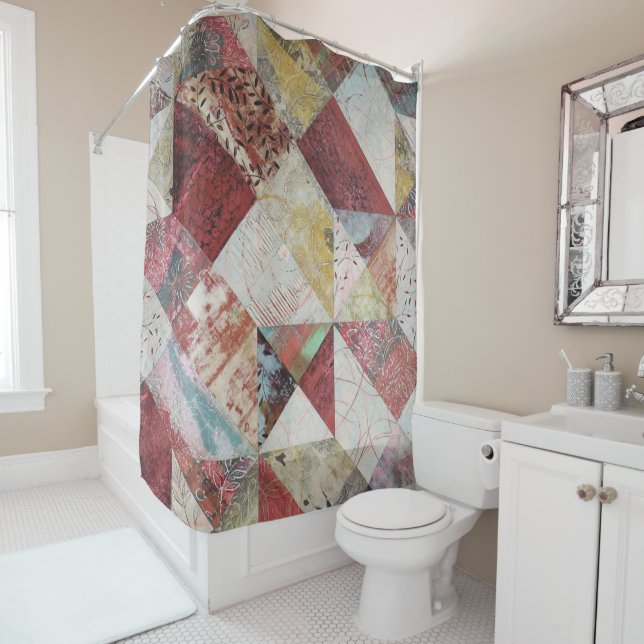 Rustic Terracotta Abstract Patchwork Botanical  (In Situ)