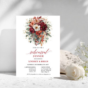 Rustic Terracotta Autumn Rehearsal Dinner Invite