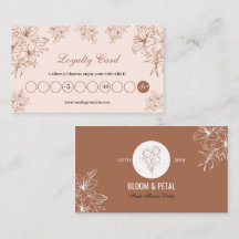 Rustic Terracotta Botanical Flower Loyalty Card
