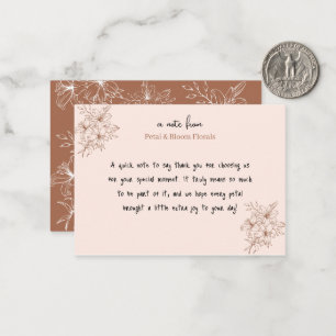 Rustic Terracotta Botanical Flower Shop Thank You Card