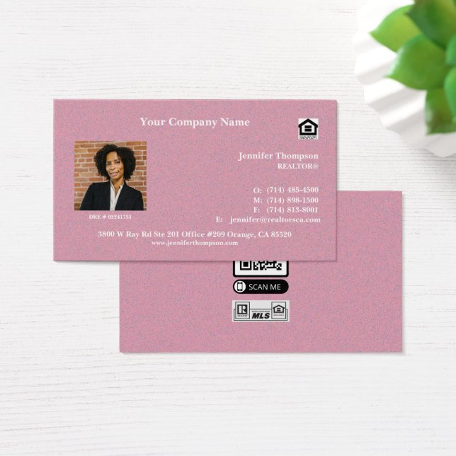 Rustic Terracotta Business Card Background (Desk)