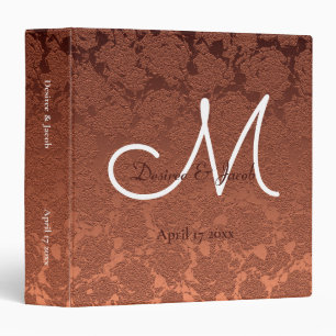 Rustic Terracotta Elegant Fall Wedding Monogram Binder