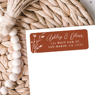 Rustic Terracotta Fleur sauvage Adresse du Mariage