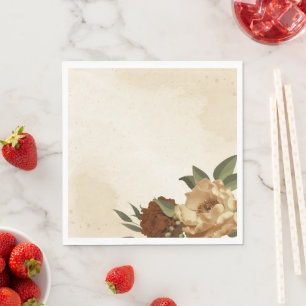 rustic terracotta floral greenery napkin