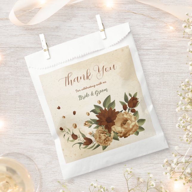 rustic terracotta floral greenery wedding favour bag (Clipped)