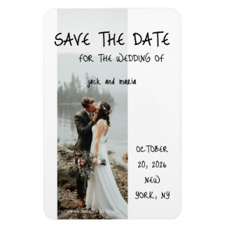 Rustic Terracotta Floral Save the Date Card Magnet