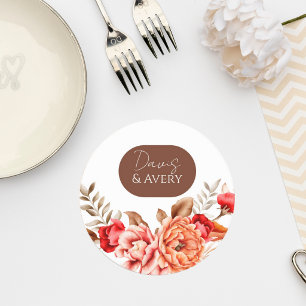 Rustic Terracotta Floral Wedding Coaster