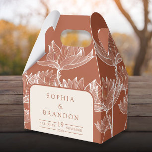 Rustic Terracotta Floral Wedding Favor Box