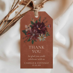 Rustic Terracotta Floral Wedding Favour Tags